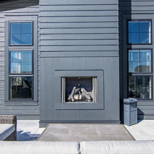 a house with a fireplace