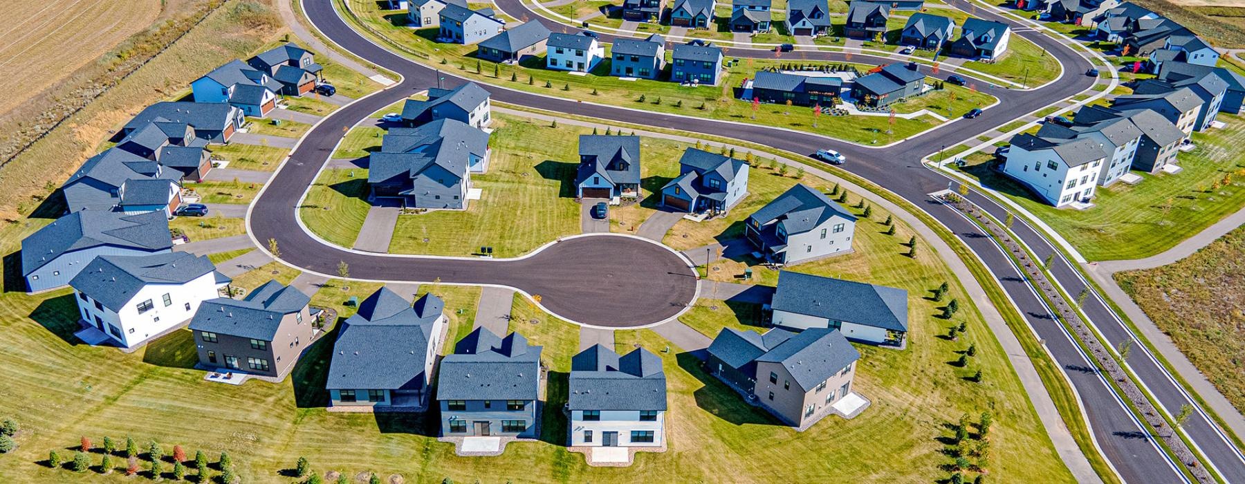 a large area with buildings and roads